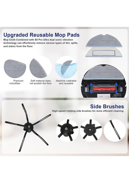 Eufy X8 Pro Serie X8 Pro Ses Robot Süpürge Parçaları Için (Yurt Dışından) modelleri