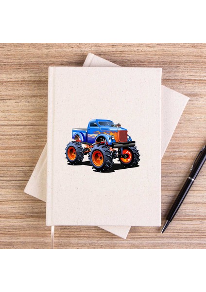 Canavar Kamyon Suv Çizgisiz Kanvas Defter Çizgisiz