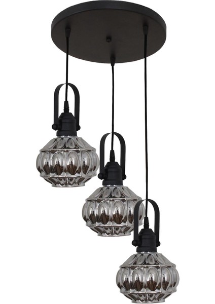 Narin 3 Lü Siyah Tepsili Sarkıt Avize Yatak Odası Mutfak Salon Avize indirimleri