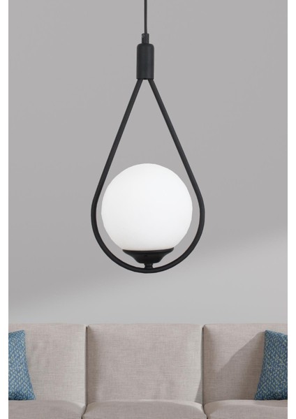 Damla Tekli Siyah Sarkıt Avize Beyaz Camlı Yatak Odası Salon Mutfak Hol Avize fiyatları