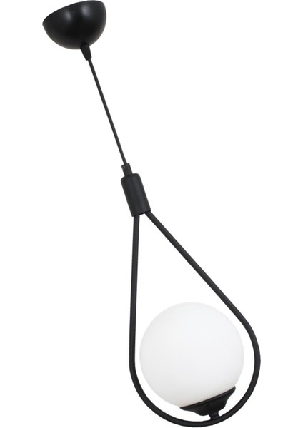 Damla Tekli Siyah Sarkıt Avize Beyaz Camlı Yatak Odası Salon Mutfak Hol Avize modelleri