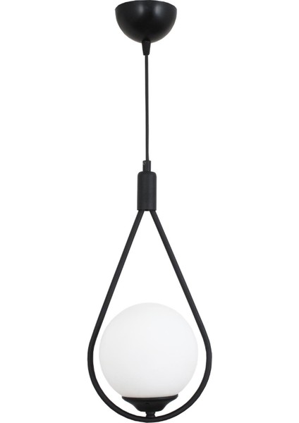 Damla Tekli Siyah Sarkıt Avize Beyaz Camlı Yatak Odası Salon Mutfak Hol Avize fırsatları