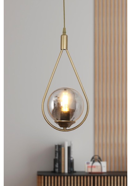 Damla Tekli Eskitme Sarkıt Avize Füme Camlı Yatak Odası Salon Mutfak Hol Avize