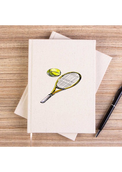 Tennis Rackets Classic Çizgisiz Kanvas Defter Çizgisiz