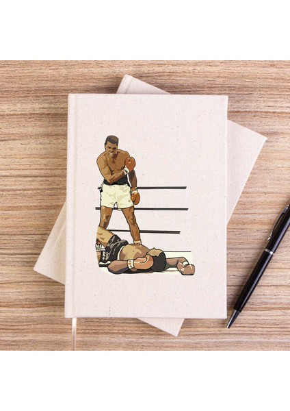 Muhammed Ali Winning Fighter Çizgisiz Kanvas Defter Çizgisiz