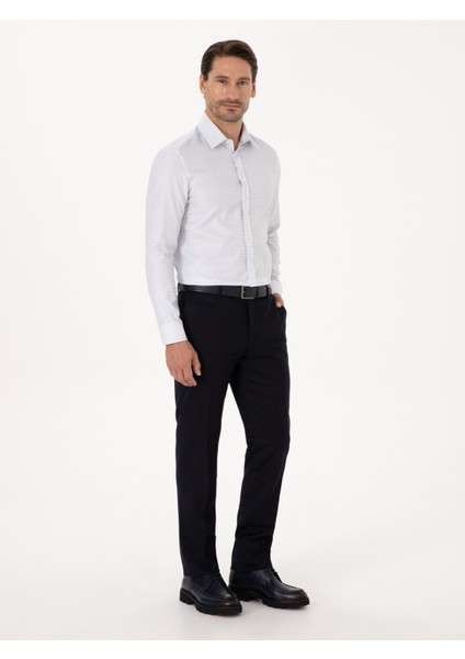 Erkek Koyu Lacivert Slim Fit Kumaş Pantolon 50310020-VR100