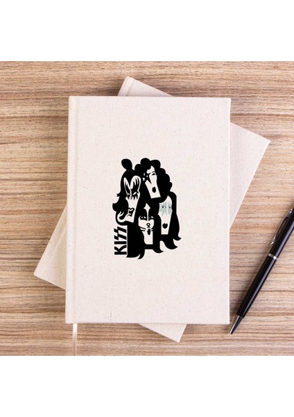 Kiss Cartoon Face Çizgisiz Kanvas Defter Çizgisiz