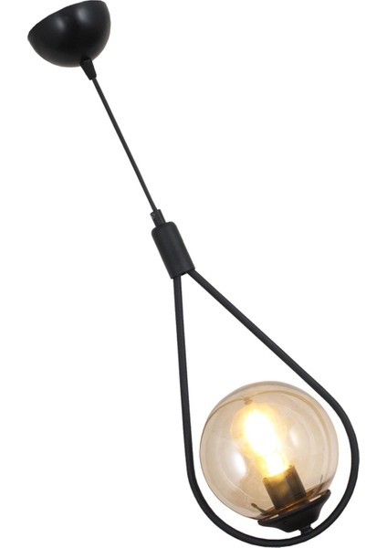 Damla Tekli Siyah Sarkıt Avize Bal Camlı Yatak Odası Salon Mutfak Hol Avize fırsatları