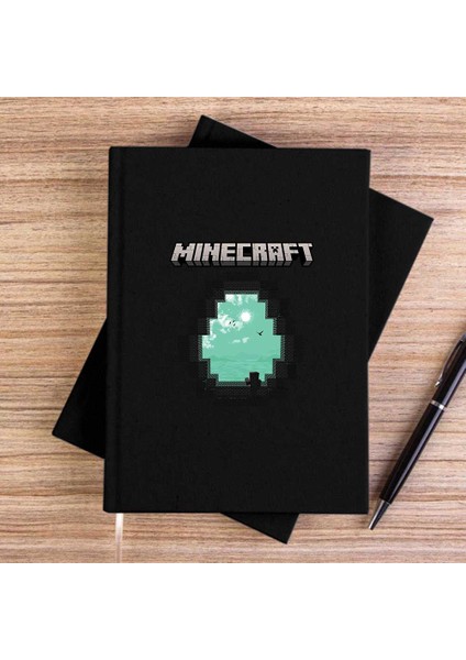 Mine-Craft Diamond Cave Siyah Çizgisiz Kanvas Defter Çizgisiz