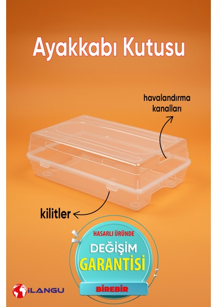 10 Adet Şeffaf Kadın Ayakkabı Saklama Kutusu-Hava Kanallı-Organizer indirimleri