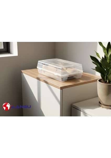 10 Adet Şeffaf Kadın Ayakkabı Saklama Kutusu-Hava Kanallı-Organizer