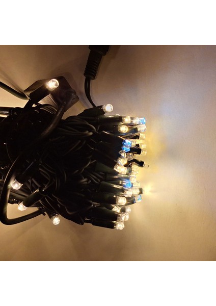 Eklemeli Dizi LED Işık 10M Yeşil Kablo Gün Işığı Beyaz Flaş