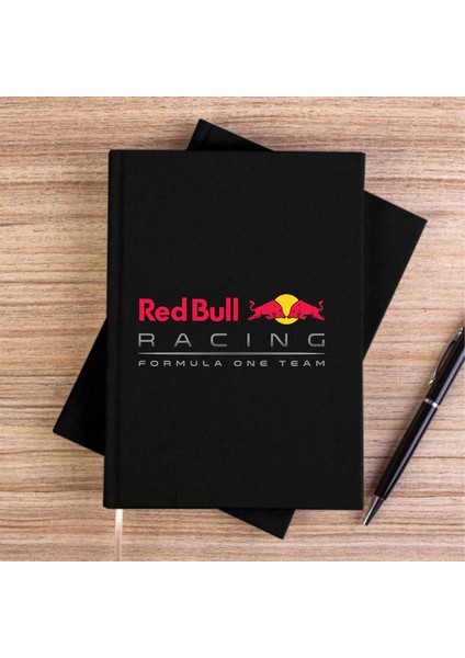Redbul Racing Team Siyah Kanvas Defter Çizgisiz