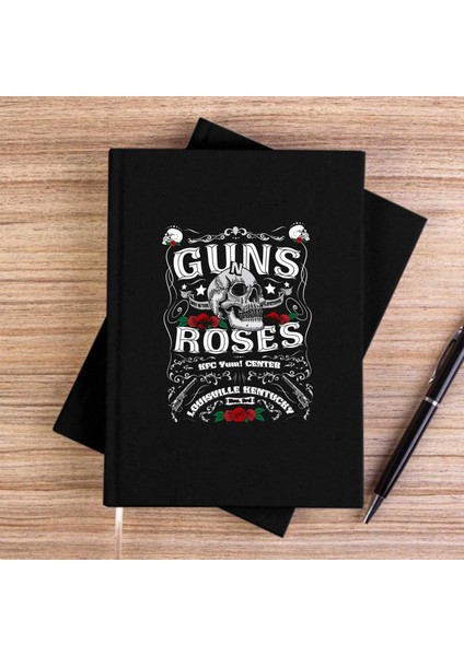 Guns N Roses Louis Ulle Kentucky Siyah Çizgisiz Kanvas Defter Çizgisiz