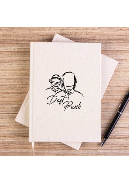 Daft Punk Drawing Çizgisiz Kanvas Defter Çizgisiz