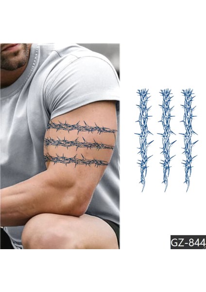 1 Ay Kalıcı Gerçekci Dikenli TEL12 Saat Sonra Kararan Yapıştırma Geçici Dövme