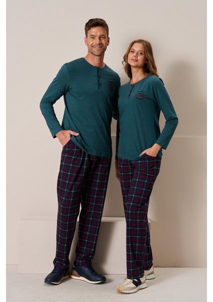 Kadın Penye Uzun Kol Pijama Takımı 3196 ZÜMRÜT01 fırsatları