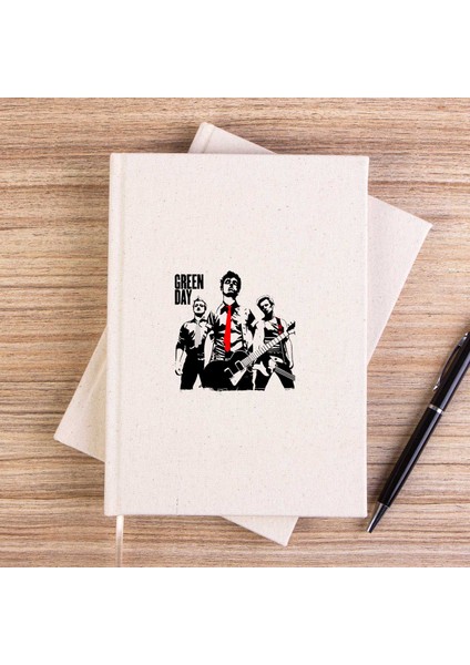 Green Day Group And Bomb Çizgisiz Kanvas Defter Çizgisiz