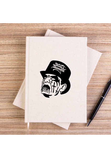King Diamond Face Çizgisiz Kanvas Defter Çizgisiz