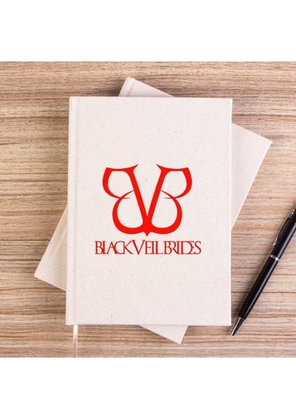 Black Veil Brides Band Logo Çizgisiz Kanvas Defter Çizgisiz