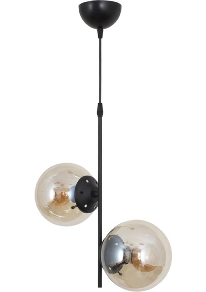 Ladin 2 Li Siyah Avize Bal Camlı Yatak Odası Salon Mutfak Hol Avize modelleri