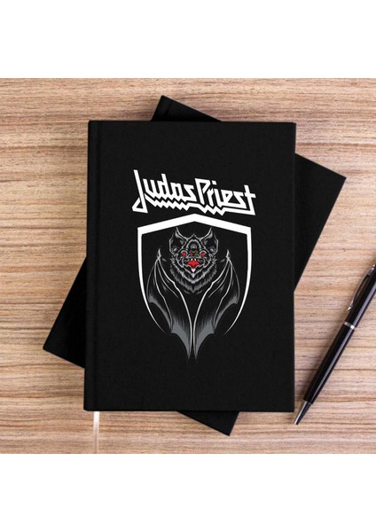 Judas Priest Bat Siyah Çizgisiz Kanvas Defter Çizgisiz