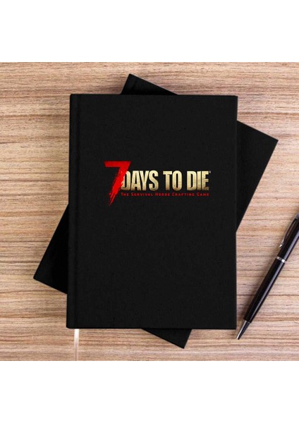 7 Days To Die Logo Siyah Çizgisiz Kanvas Defter Çizgisiz