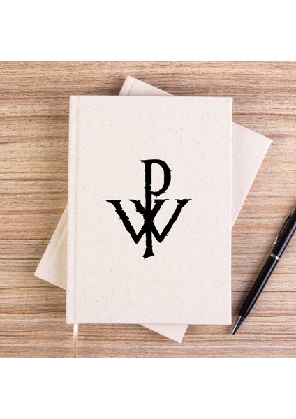 Powerwolf Logo Design Çizgisiz Kanvas Defter Çizgisiz