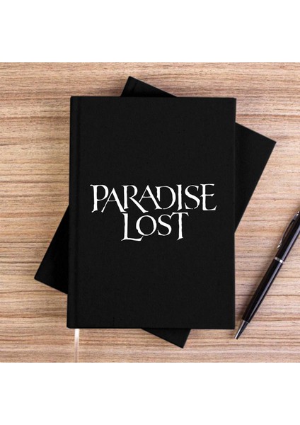 Paradise Lost Text Siyah Çizgisiz Kanvas Defter Çizgisiz