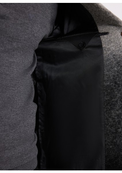 Gri - Siyah Erkek Palto F5WM-PLT 2207