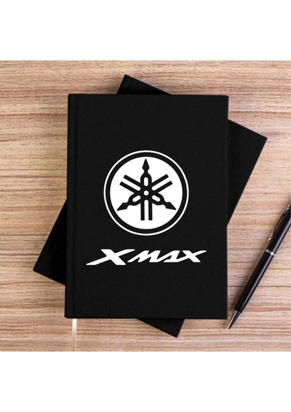 Xmax Logo Siyah Kanvas Defter Çizgisiz