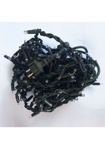 Eklemeli Saçak LED Işık 2X1M Yeşil Kablo Gün Işığı Beyaz Flaş