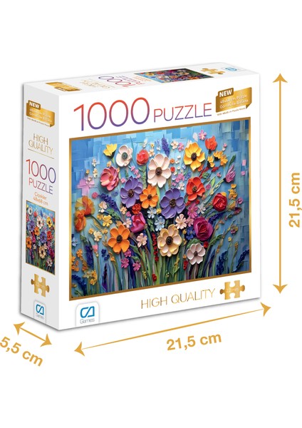 Çiçekler - 1000 Parçalı Puzzle - 48 x 68 cm