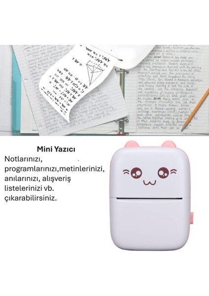 Sevimli Mini Taşınabilir Yazıcı Printer