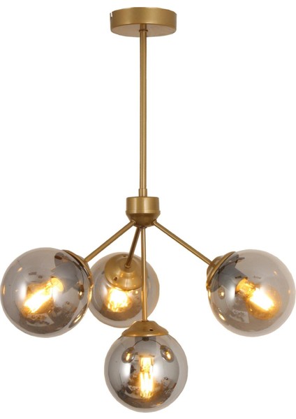 Lupin 4 Lü Eskitme Avize Füme Camlı Dekoratif Tasarım Yatak Odası Mutfak Salon Avize fiyatları