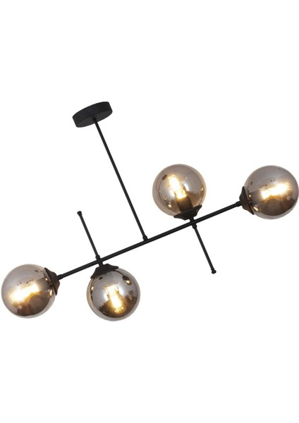 Darvin 4 Lü Siyah Avize Füme Camlı Yatak Odası Mutfak Salon Avize fiyatları