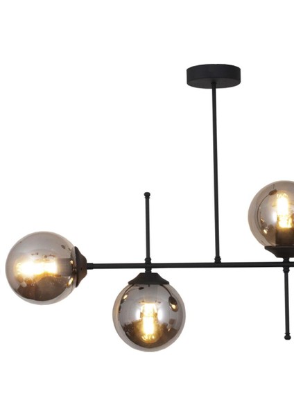 Darvin 4 Lü Siyah Avize Füme Camlı Yatak Odası Mutfak Salon Avize modelleri