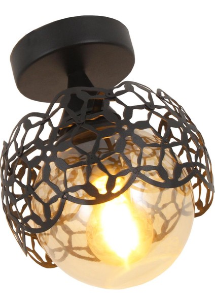 Alonso Tekli Siyah Avize Bal Cam Dekoratif Tasarım Modern Yatak Odası Salon Hol Mutfak Avize modelleri