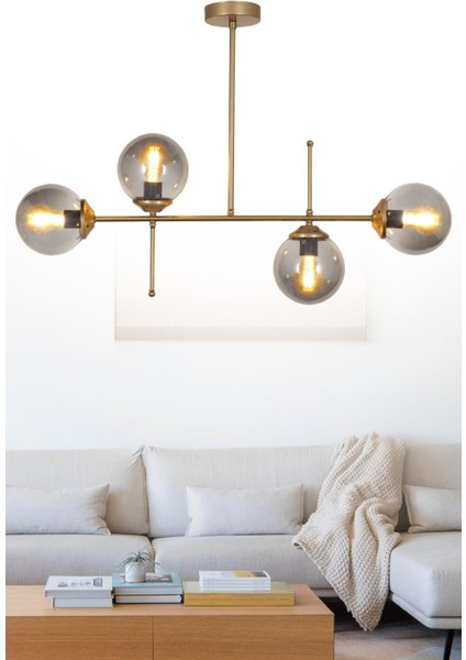 Darvin 4 Lü Eskitme Avize Füme Camlı Yatak Odası Mutfak Salon Avize fiyatları