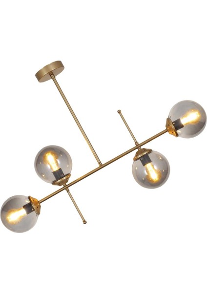 Darvin 4 Lü Eskitme Avize Füme Camlı Yatak Odası Mutfak Salon Avize modelleri