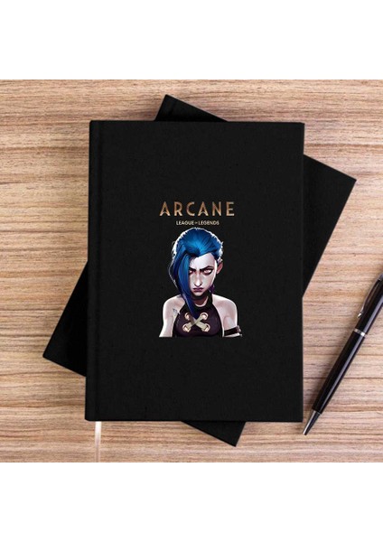 Arcane Lol Siyah Çizgisiz Kanvas Defter Çizgisiz