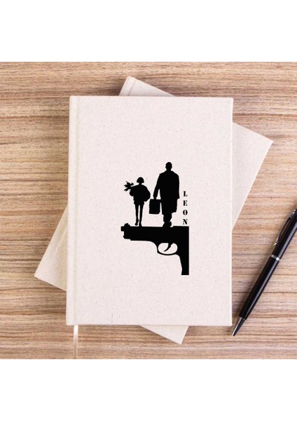 Leon Gun Silüet Krem Çizgisiz Kanvas Defter Çizgisiz