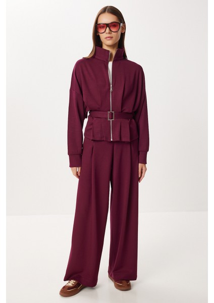 Kemerli Alt-Üst Modal Takım LBY0024 Mürdüm