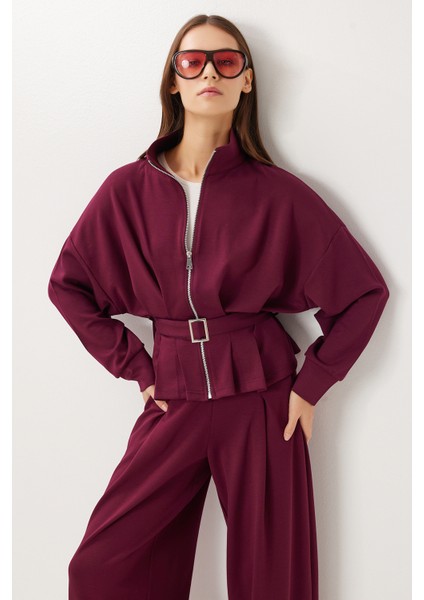 Kemerli Alt-Üst Modal Takım LBY0024 Mürdüm fırsatları