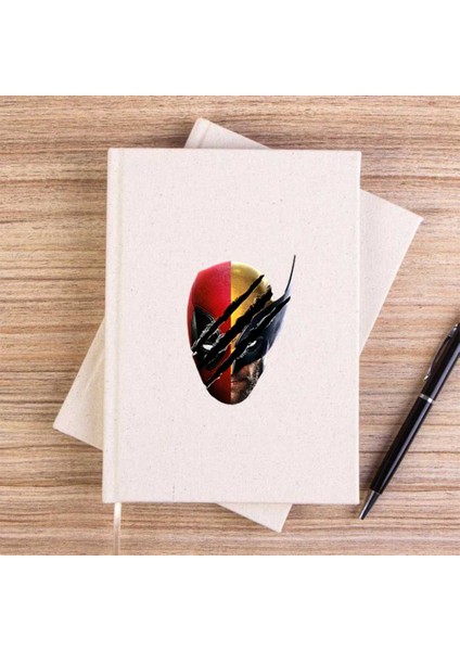 Deadpool Wolverine Siluet Çizgisiz Kanvas Defter Çizgisiz