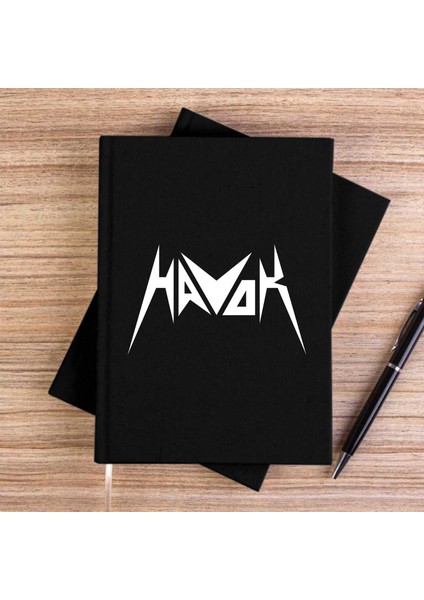 Havok Logo Text Siyah Çizgisiz Kanvas Defter Çizgisiz