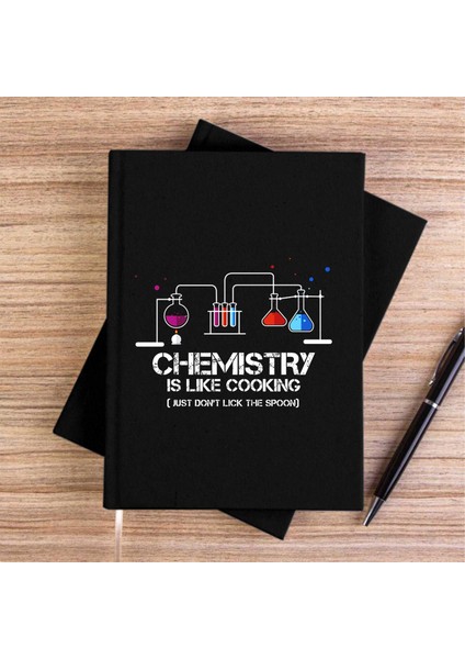 Kimyager Cooking Siyah Kanvas Defter Çizgisiz