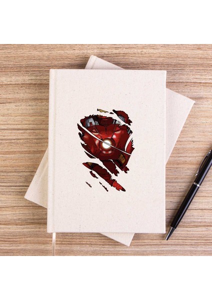 Iron Man Body Çizgisiz Kanvas Defter Çizgisiz
