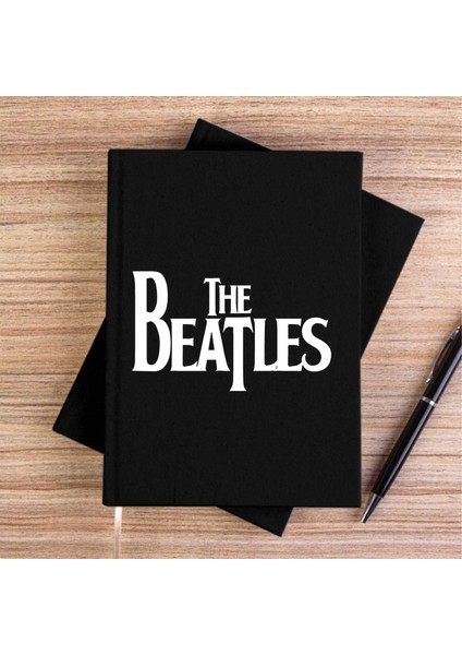 The Beatles Logo Siyah Kanvas Defter Çizgisiz