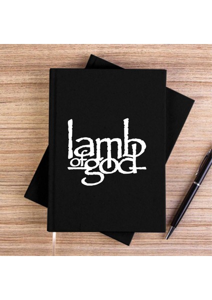 Lamb Of God Logo Siyah Kanvas Defter Çizgisiz